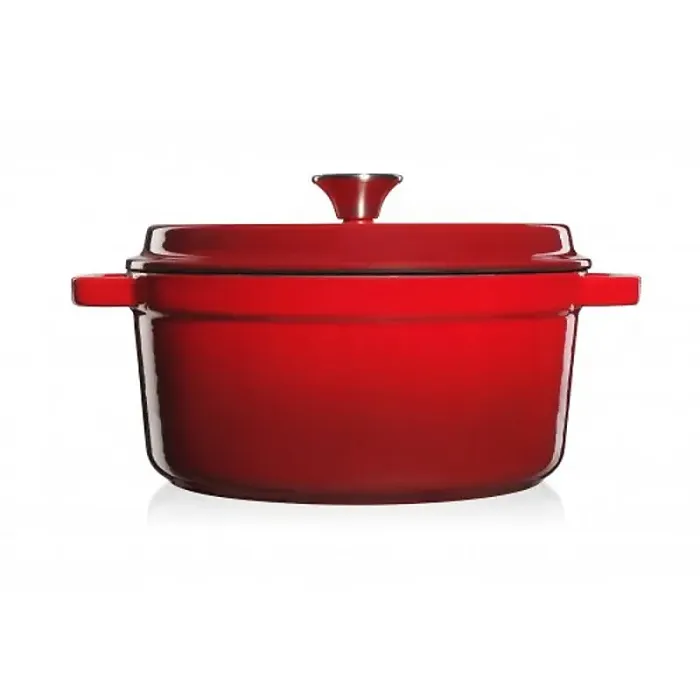 Grandfeu Red Cast Iron Pot, 4.7L - Stylish and Durable Cookware for Culinary Excellence