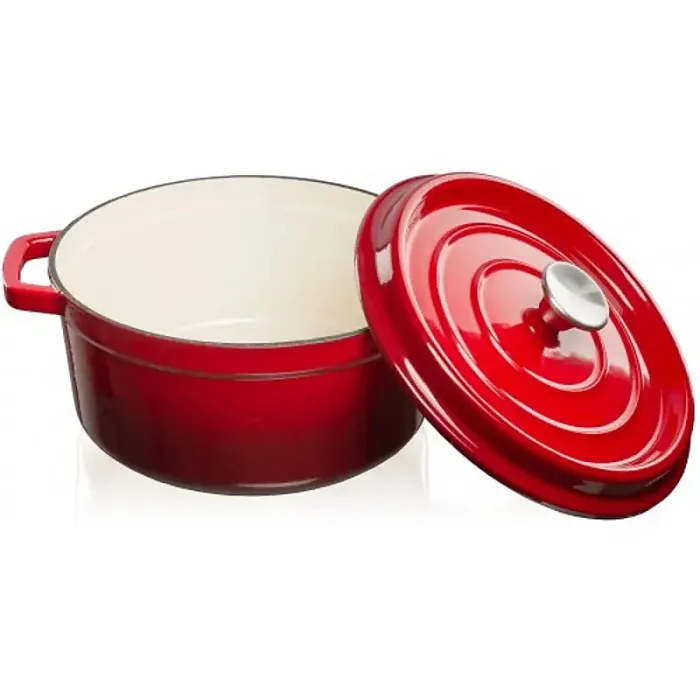Grandfeu Red Cast Iron Pot, 4.7L - Stylish and Durable Cookware for Culinary Excellence