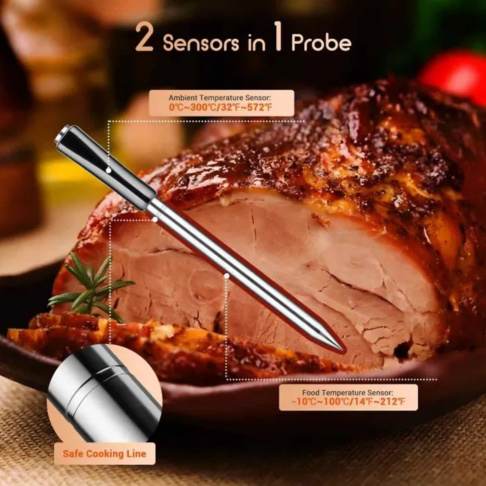 Inkbird INT-11PB Wireless Grill Thermometer Dual Sensor, Waterproof, Bluetooth Meat Probe