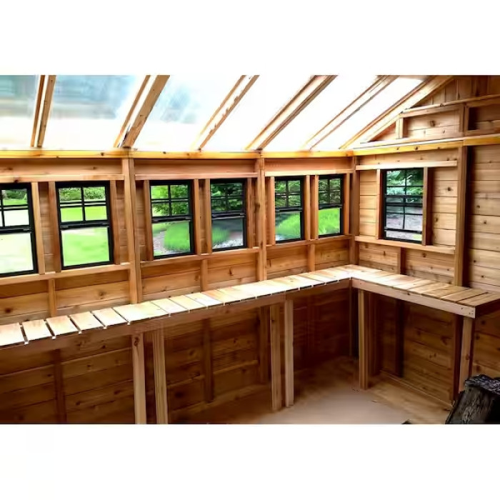 Sunshed 8 ft. W x 12 ft. D Cedar Wood Garden Shed with Metal Roof (96 sq. ft.)