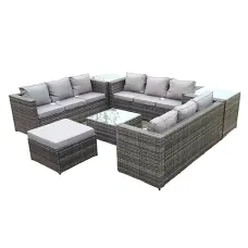 U Shape Rattan Garden Set 10 Seater