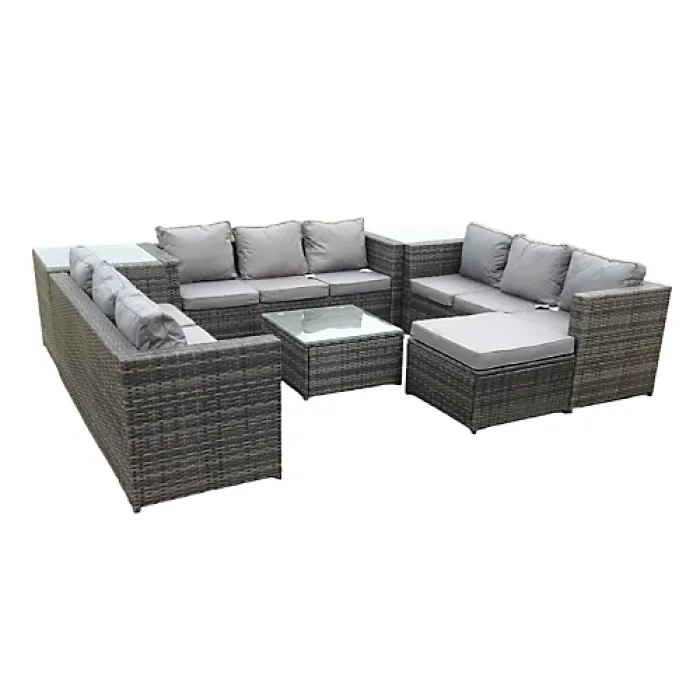 U Shape Rattan Garden Set 10 Seater