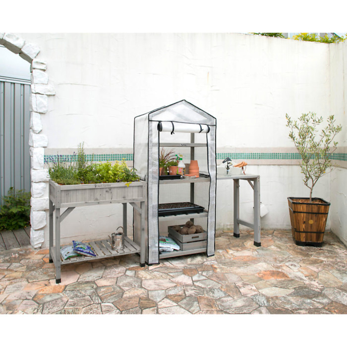 VegTrug Wooden Nursery Greenhouse - Grey Wash