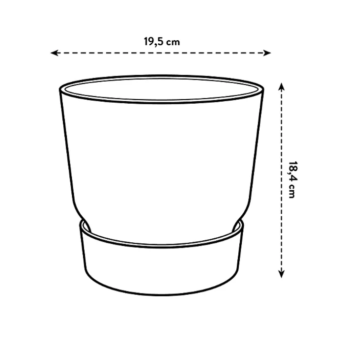 Greenville Brown 20cm Living Round Decor Recycled Plastic Indoor Garden Balcony Window Container Holder Plant Flower Organizer Pot