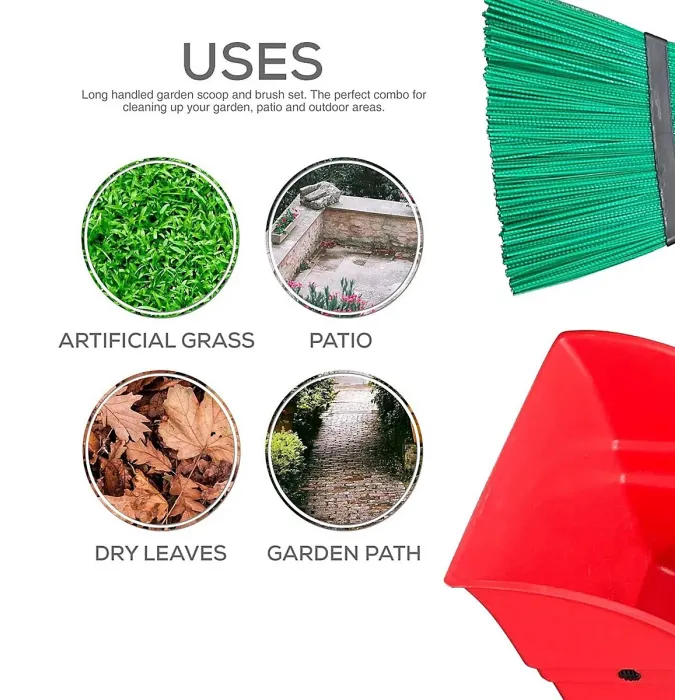 Telescopic Extendable Garden Broom - Green