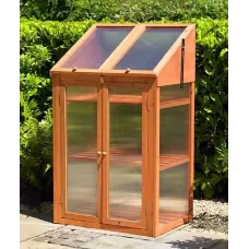 Wooden 3 Tier Plants Growth Double Door Greenhouse
