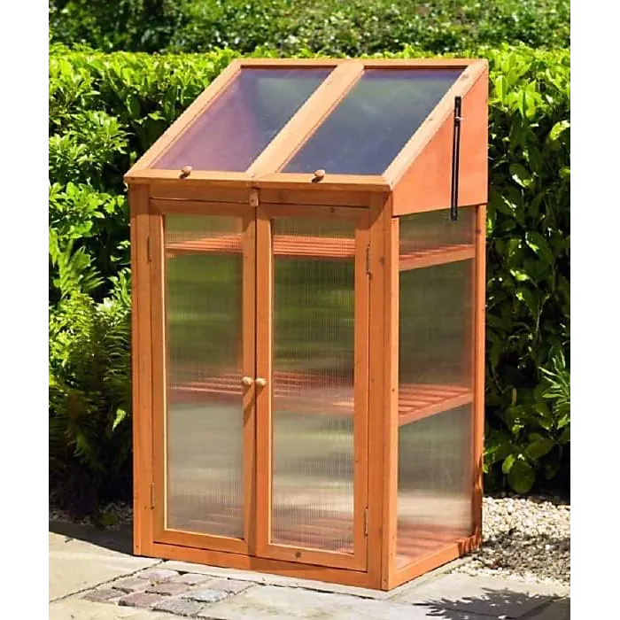 Wooden 3 Tier Plants Growth Double Door Greenhouse
