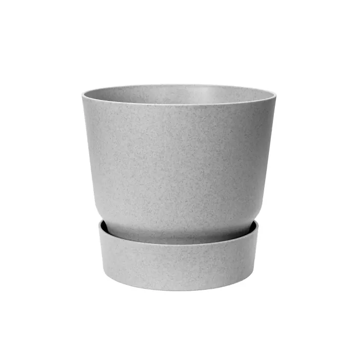 Greenville Concrete 30cm Living Round Recycle Plastic Indoor Garden Balcony Window Container Holder Plant Flower Organizer Pot