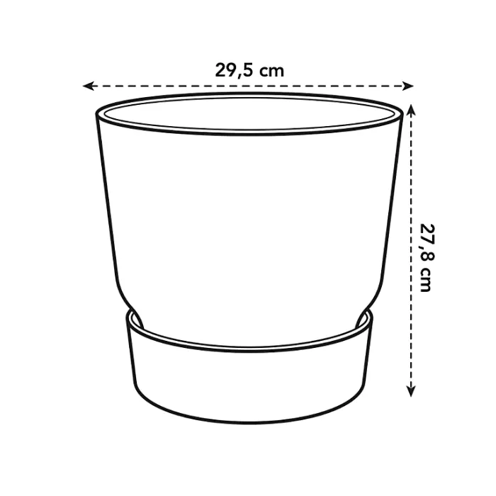 Greenville Concrete 30cm Living Round Recycle Plastic Indoor Garden Balcony Window Container Holder Plant Flower Organizer Pot