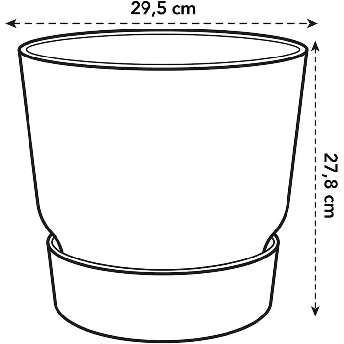 Greenville Concrete 30cm Living Round Recycle Plastic Indoor Garden Balcony Window Container Holder Plant Flower Organizer Pot
