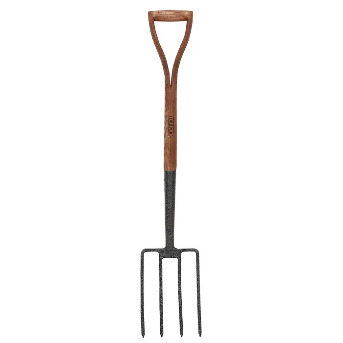 Draper Garden Digging Fork with Ash Handle, Carbon Steel Long Handled Heavy Duty Gardening tool