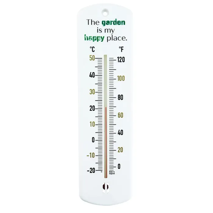 240mm Thermometer for Indoor or Outdoor use in Garden Greenhouse Shed Allotment (The garden is my happy place)