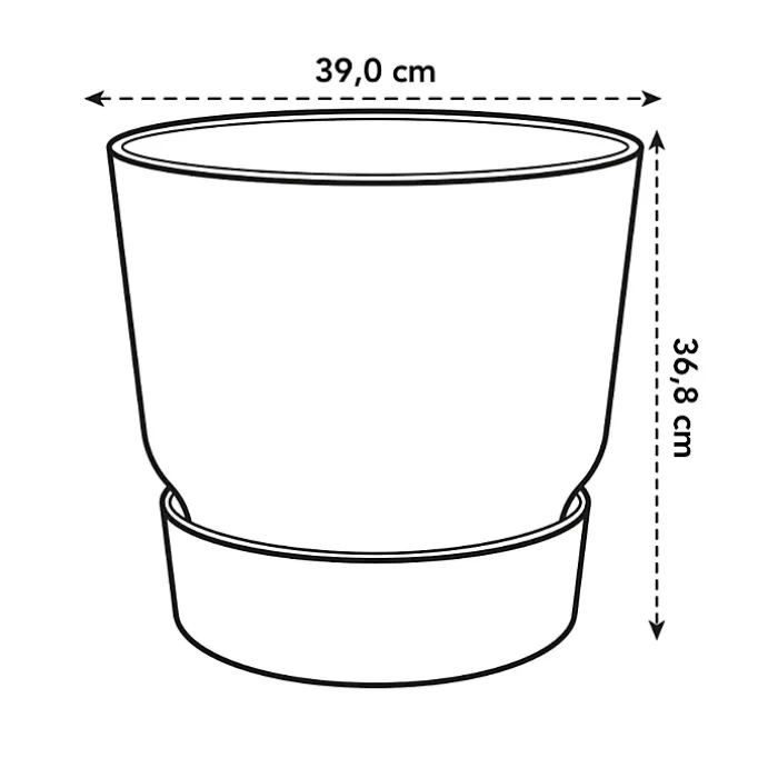 Greenville Green 40cm Living Round Decor Recycled Plastic Indoor Garden Balcony Window Container Holder Plant Flower Organizer Pot