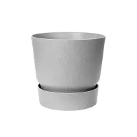 Greenville Concrete 40cm Living Round Recycle Plastic Indoor Garden Balcony Window Container Holder Plant Flower Organizer Pot