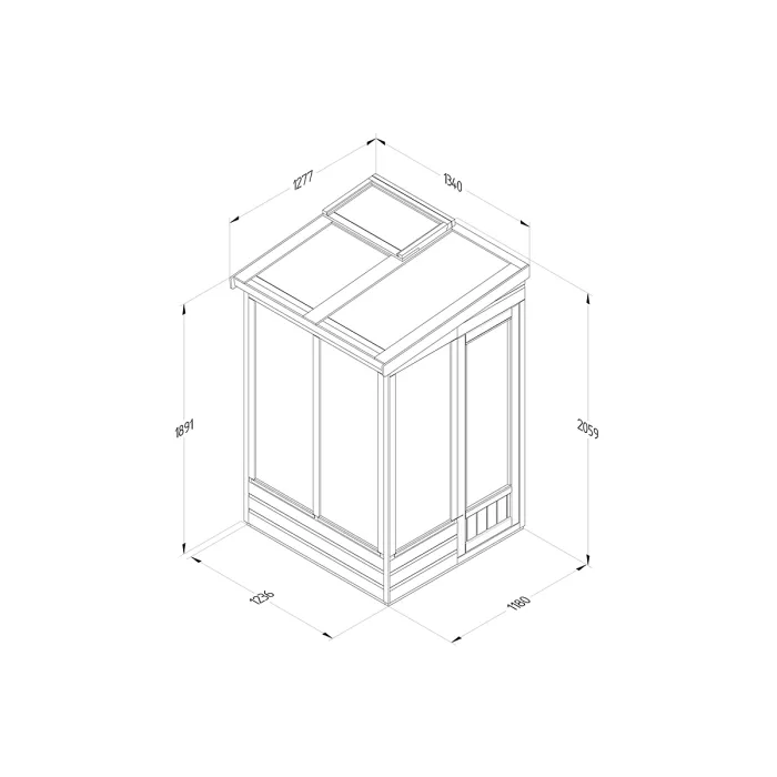 Lean To Green House 4 x 4 Open Back