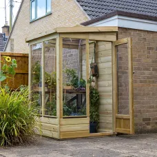 Lean To Green House 4 x 4 Solid Back