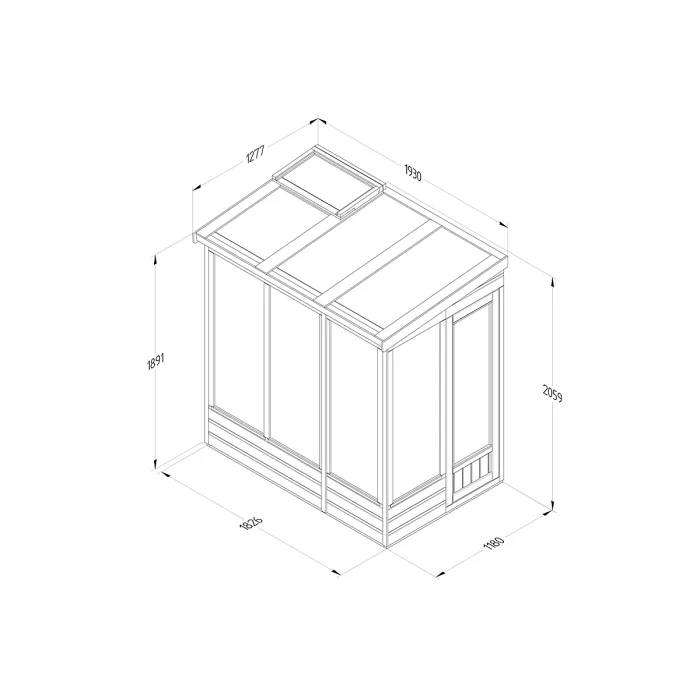Lean To Green House 4 x 6 Open Back