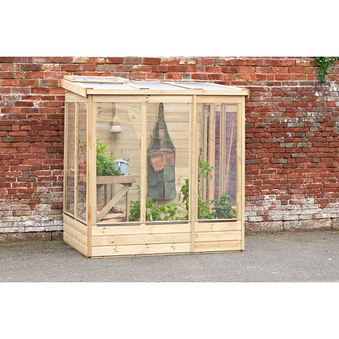 Lean To Green House 4 x 6 Solid Back
