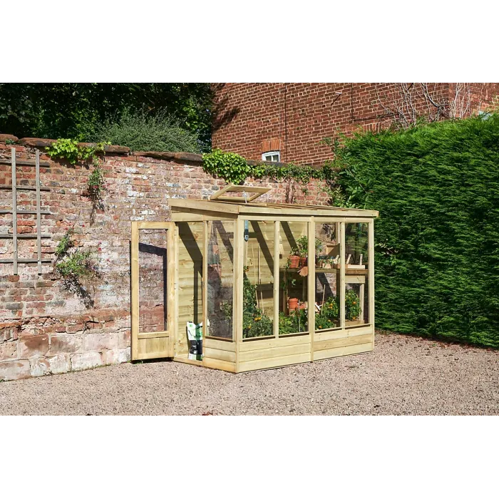 Lean To Green House 4 x 8 Solid Back
