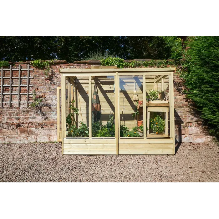 Lean To Green House 4 x 8 Solid Back