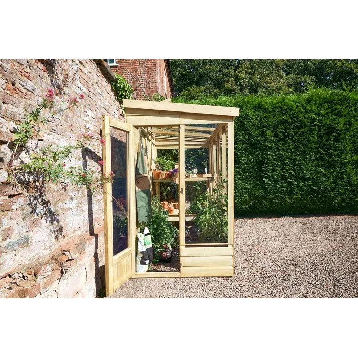 Lean To Green House 4 x 8 Solid Back