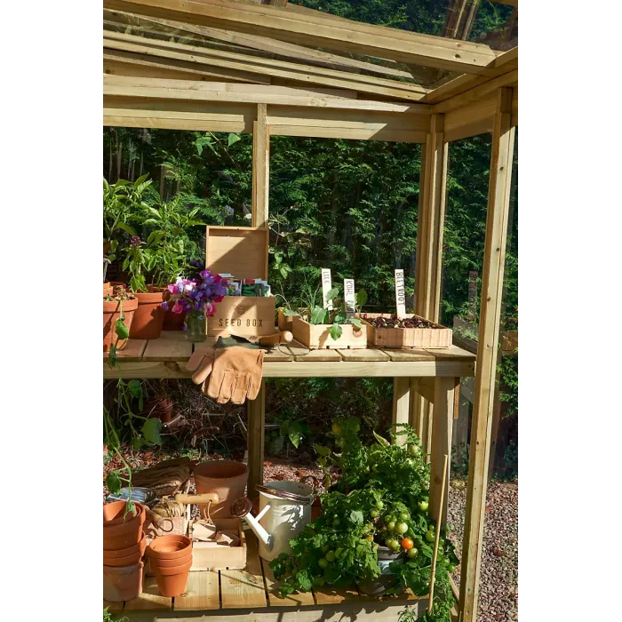 Lean To Green House 4 x 8 Solid Back