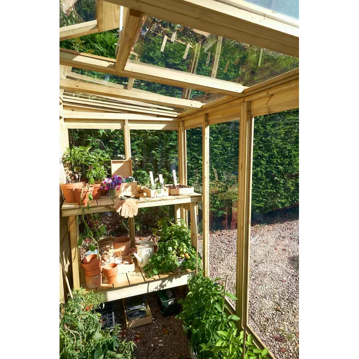 Lean To Green House 4 x 8 Solid Back