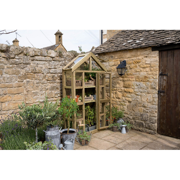Georgian Tall Wall Lean To Wall Greenhouse with Auto Vent
