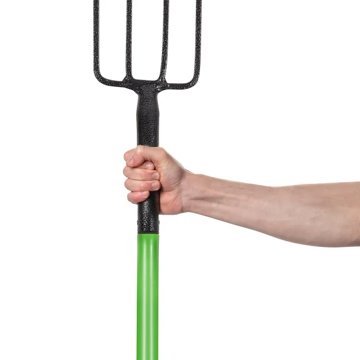 Hardys Heavy Duty Garden Fork - 4 Tine Carbon Steel Head, Rust Resistant, for Pitching, Gardening, Mucking Out, Borders - 100cm