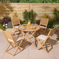Rowlinson Ashdown Folding 4 Seat Dining Set with Cushions