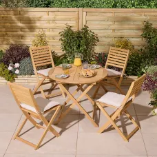 Rowlinson Ashdown Folding 4 Seat Dining Set with Cushions