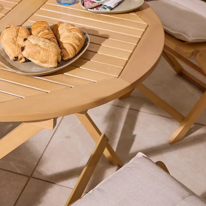 Rowlinson Ashdown Folding 4 Seat Dining Set with Cushions