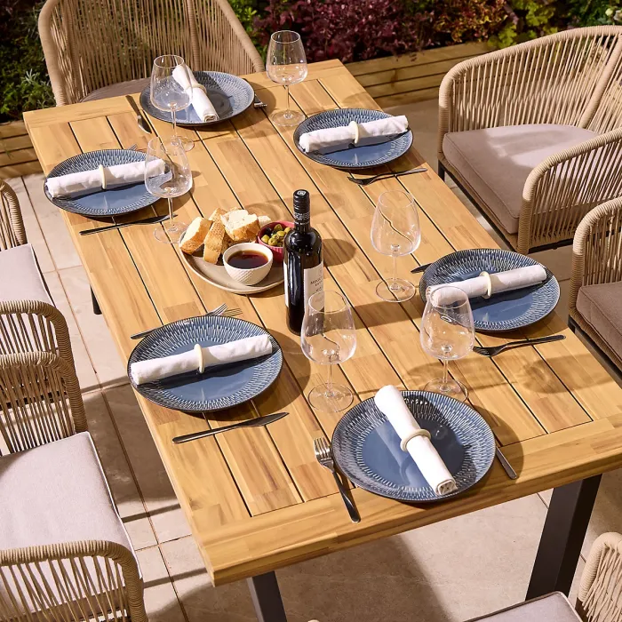Rowlinson Oslo 6 Seat Dining Set - 160cm Table