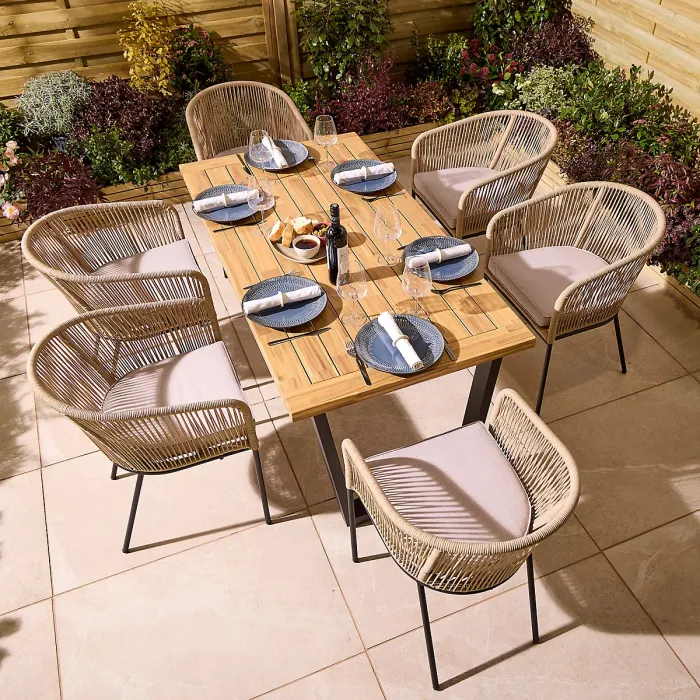 Rowlinson Oslo 6 Seat Dining Set - 160cm Table