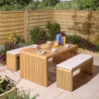 Rowlinson Kyoto 4 Seat Dining Set with Cushions