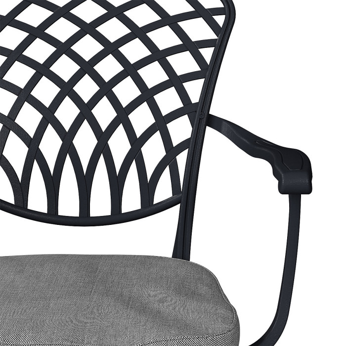 Charles Bentley Cast Aluminium Table and 4 Chairs Set Black Outdoor Dining Table