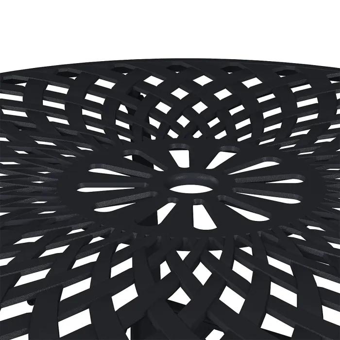 Charles Bentley Cast Aluminium Table and 4 Chairs Set Black Outdoor Dining Table