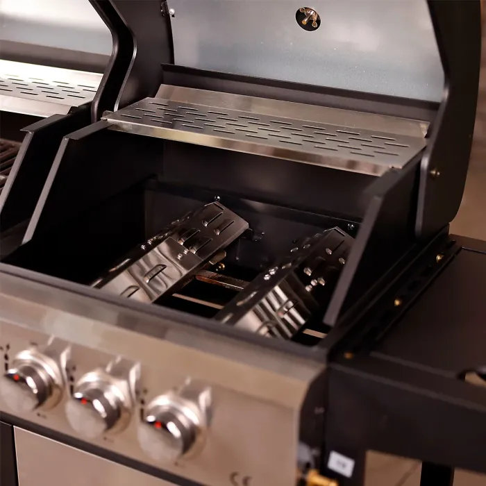 Charles Bentley Adjustable Gas BBQ Flame Tamer Four Pack Stainless Steel