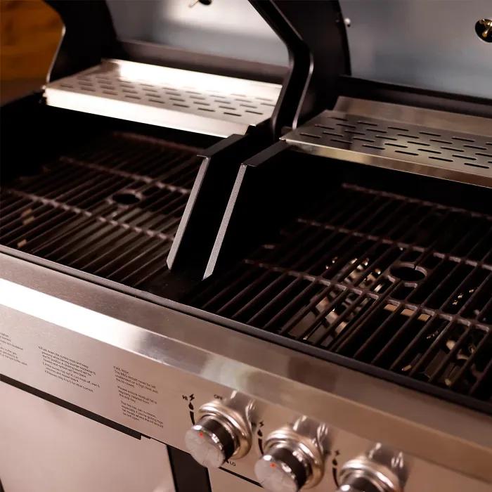 Charles Bentley Adjustable Gas BBQ Flame Tamer Four Pack Stainless Steel