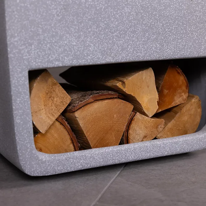 52cm Square Magnesia Fire Pit with Mesh Cover Cooking Grill