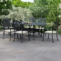 Charles Bentley Premium Furniture Cast Aluminium 7 Piece Outdoor Dining Set