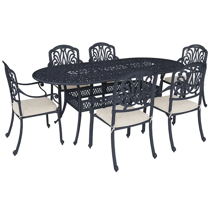 Charles Bentley Premium Furniture Cast Aluminium 7 Piece Outdoor Dining Set