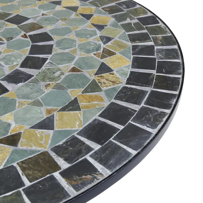 Charles Bentley Garden Blue Mosaic 5 Piece Dining Set With Folding Chairs Patio