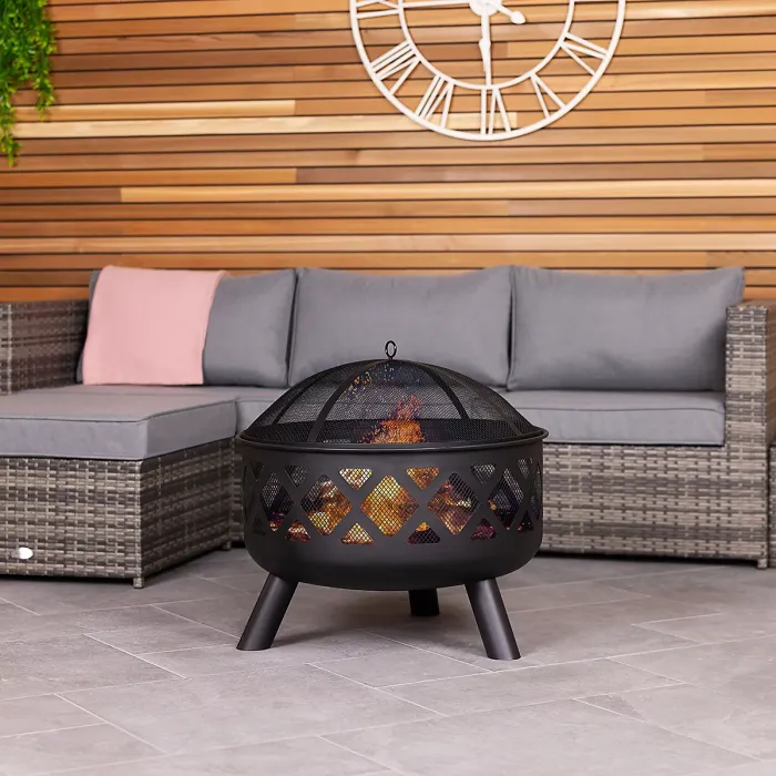 Charles Bentley Round Black Fire Pit