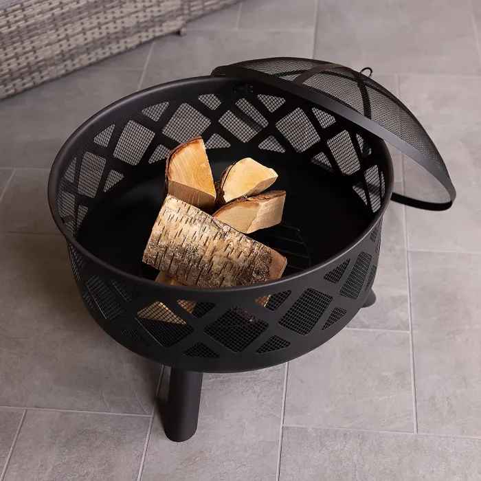 Charles Bentley Round Black Fire Pit