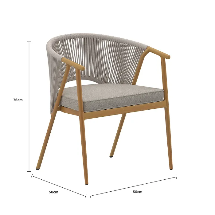 Almada 6 Seater Dining Set Wood Effect Frame