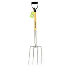Garden Digging Fork Stainless Steel With Ash wood Shaft