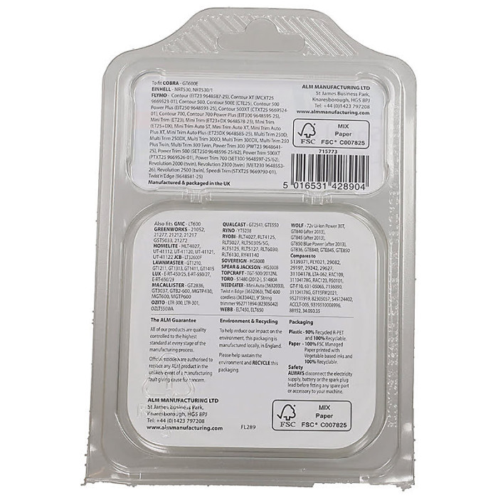 ALM Manufacturing FL289 FL289 Spool & Line to Suit Flymo Double Auto FLY021 ALMFL289