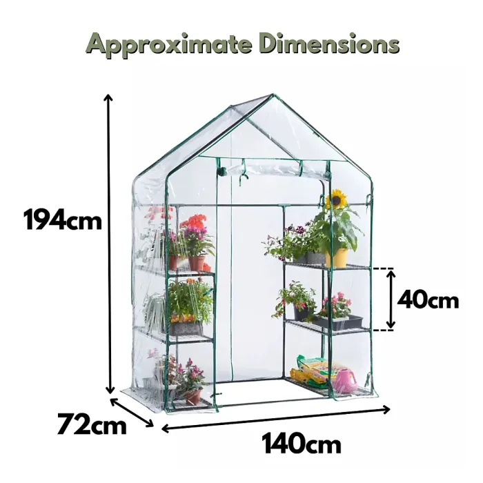 4 Tier Walk in Garden Greenhouse