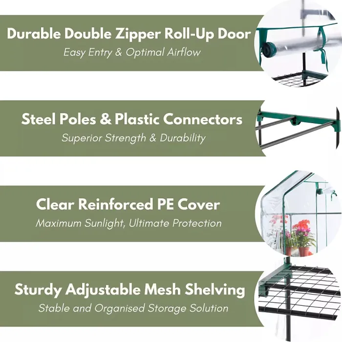 4 Tier Walk in Garden Greenhouse